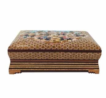 جا قاشق و چنگال خاتم کاری طرح شکار